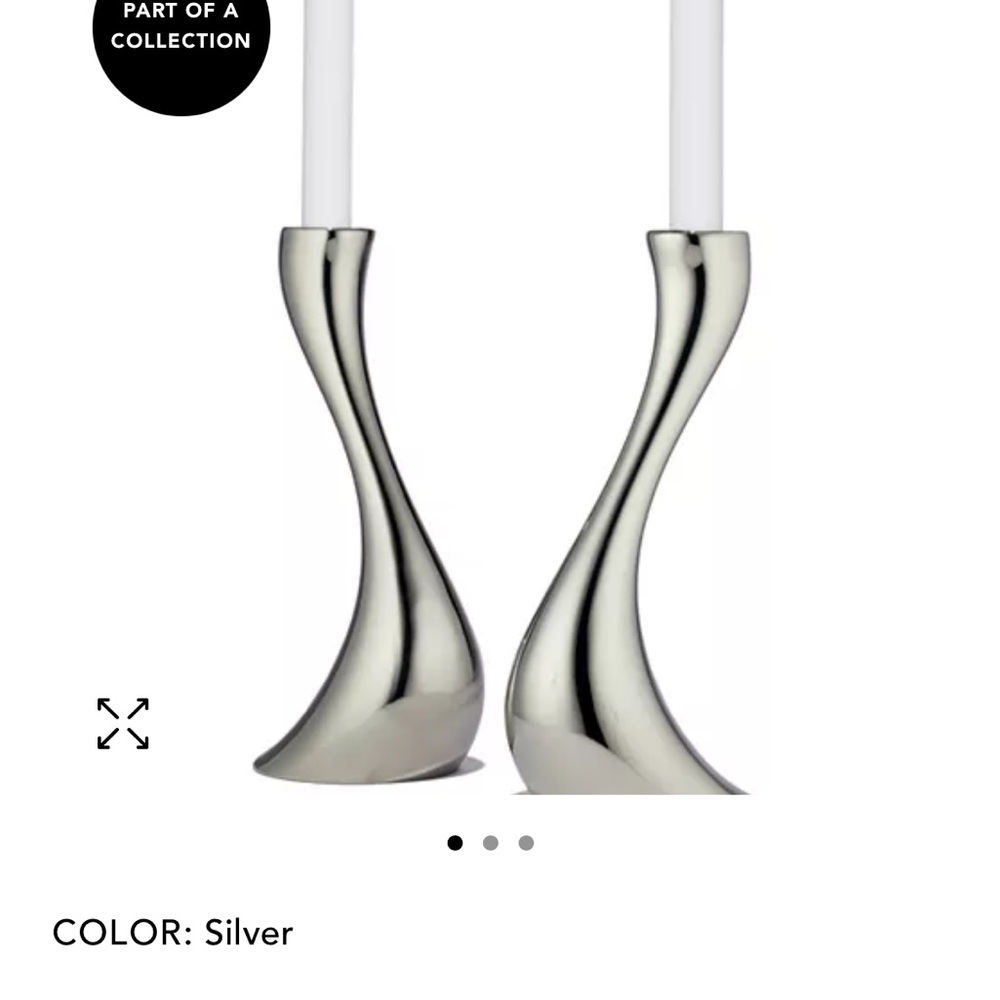 Silver Modern Candle Holders
